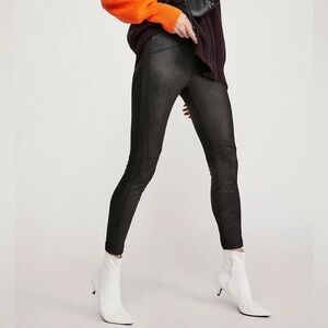 Free People Midnight black vegan suede leggings Stretch Pull On Women’s XS